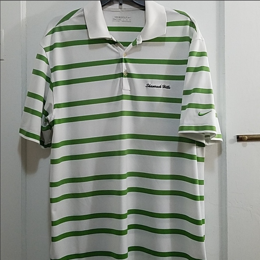 Nike - Large - St. Patrick’s day polo white/green